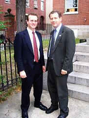 Mike with Congressman Sherrod Brown - united in protecting Medicare and the PBS from the Howard Bush US FTA